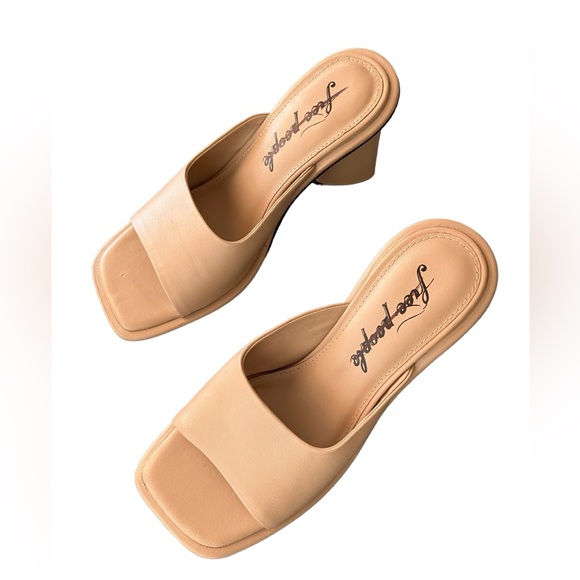 Free People Beige Open Toe Heels Size 38.5 New Without Box - Picture 2 of 8